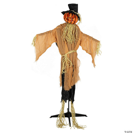1 Piece(s): Northlight 6' Black and Brown Animated Jack o Lantern Scarecrow Halloween Decor | USA Decoration®