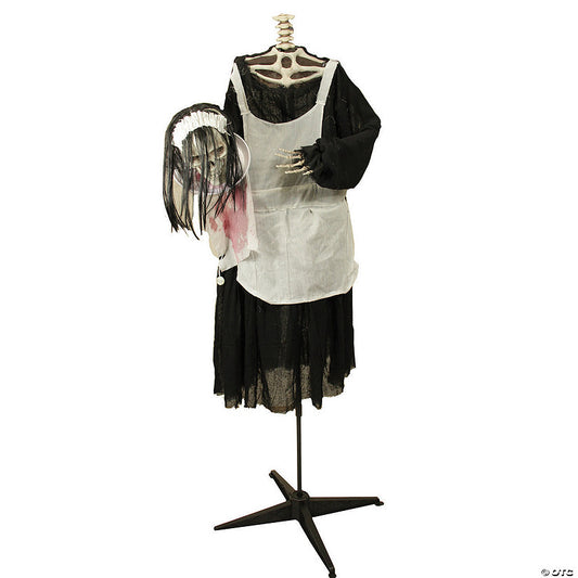 Northlight 57" LED Lighted and Animated Head-in-Hand Skeleton Maid Halloween Decoration | USA Decoration®
