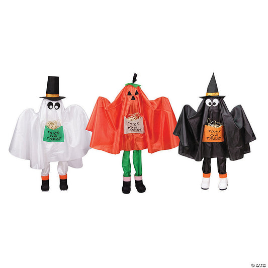 1 Set(s): Northlight Set of 3 Ghost, Pumpkin and Bat 36" Standing Halloween Kid Figures | USA Decoration®