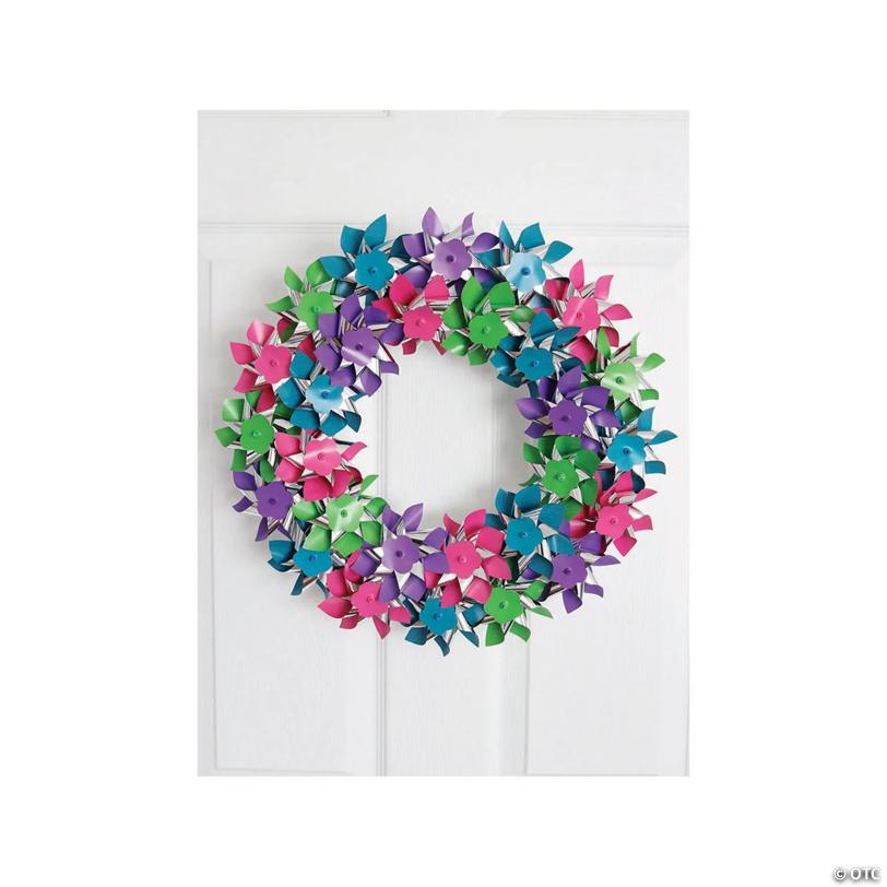 13" Bright Blue, Green, Pink & Purple Plastic Pinwheels - 36 Pc.