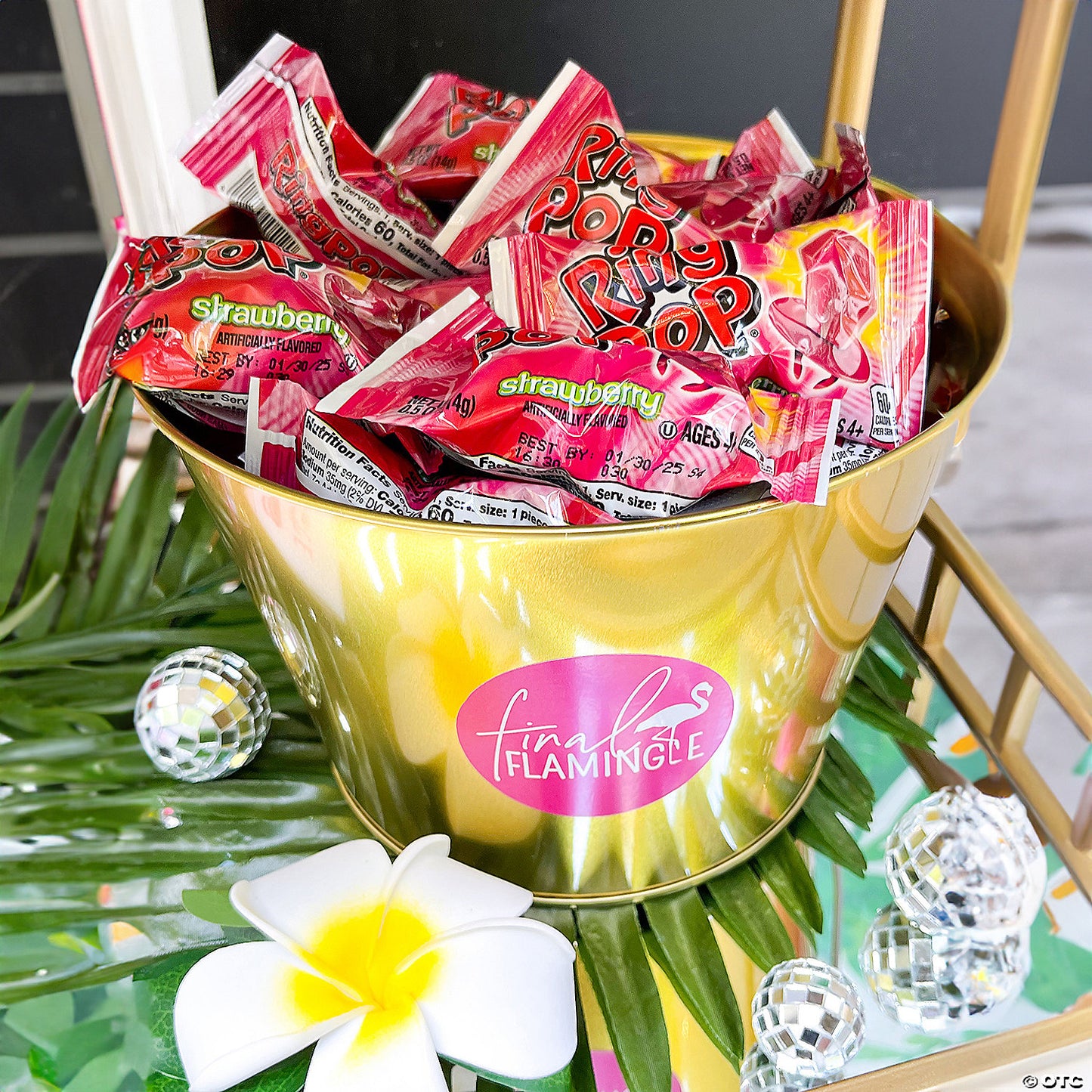 14 1/2" x 9 1/2" 14.8 oz. Pack of Pink Ring Pops- 30 Pc. | USA Decoration®