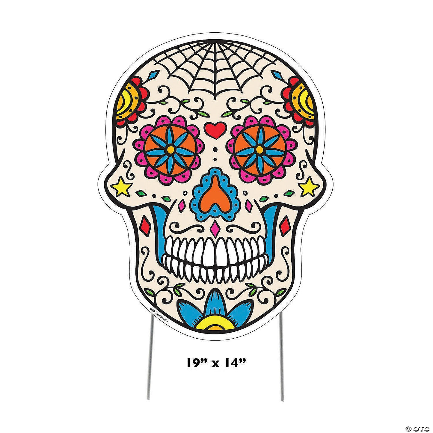 14" x 18 1/2" Blue Eyes Sugar Skull Yard Sign | USA Decoration®