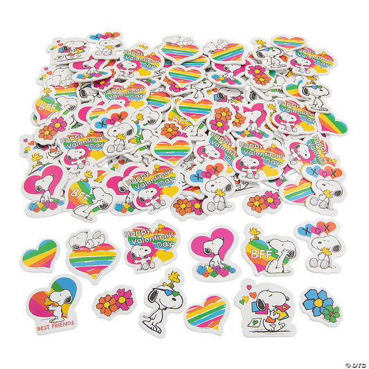 Bulk 150 Pc. Peanuts Snoopy & Woodstock Valentine Self-Adhesive Shapes | USA Decoration®