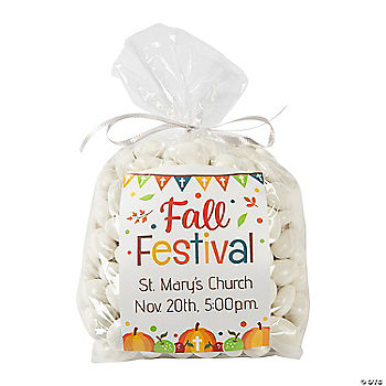 50 Piece(s): Bulk 50 Pc. Personalized Fall Festival Cellophane Bag Kit | USA Decoration®