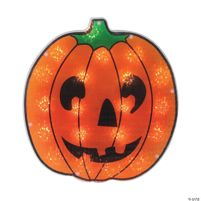 1 Piece(s): Northlight 13" Lighted Jack O' Lantern Pumpkin Halloween Window Decoration | USA Decoration®