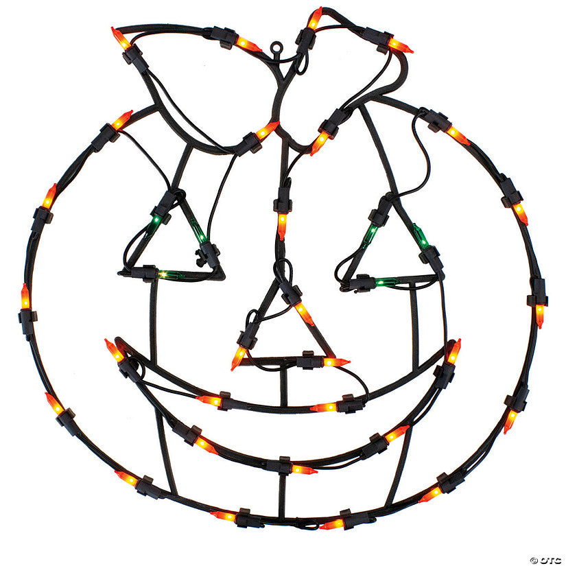 1 Piece(s): Northlight 14" Lighted Jack-O-Lantern Halloween Double Sided Window Silhouette Decoration | USA Decoration®