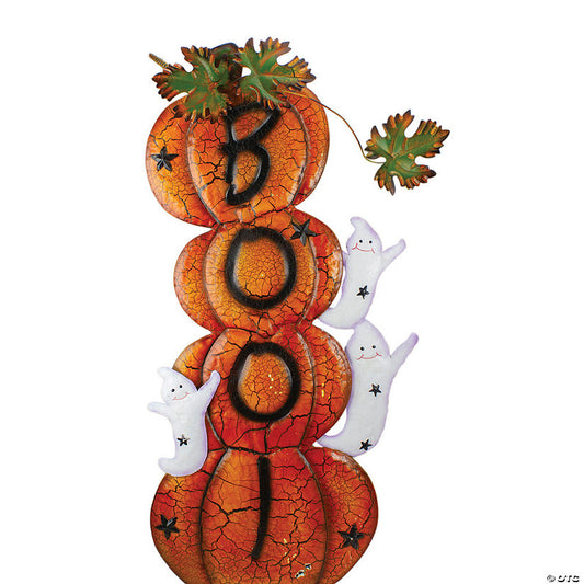 1 Piece(s): Northlight 33" Orange and Black Stacked Pumpkins Outdoor Halloween Decoration | USA Decoration®