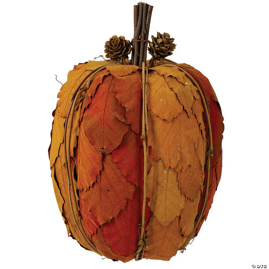 1 Piece(s): Northlight 9.75" Orange and Brown Fall Harvest Tabletop Pumpkin | USA Decoration®