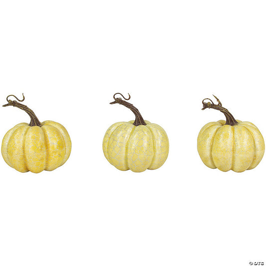 3 Piece(s): Northlight Set of 3 White Artificial Fall Harvest Pumpkins 4 | USA Decoration®