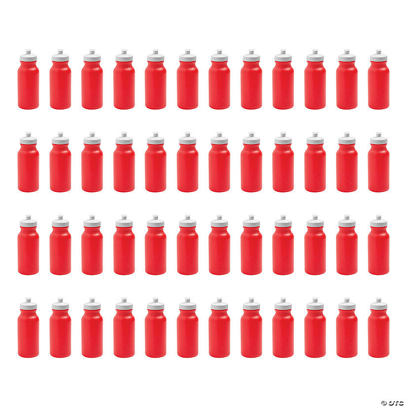 20 oz. Bulk 50 Ct. Red Plastic Water Bottles