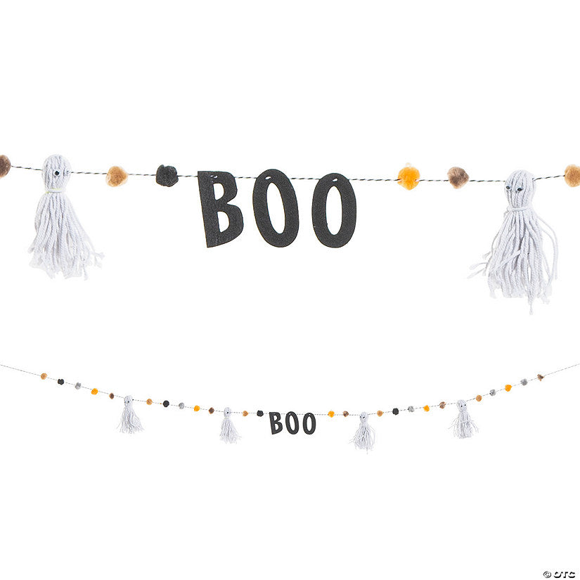 Makes 1: Halloween Ghost Boo Yarn Garland Craft Kit - Makes 1 | USA Decoration®