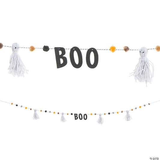 Makes 1: Halloween Ghost Boo Yarn Garland Craft Kit - Makes 1 | USA Decoration®