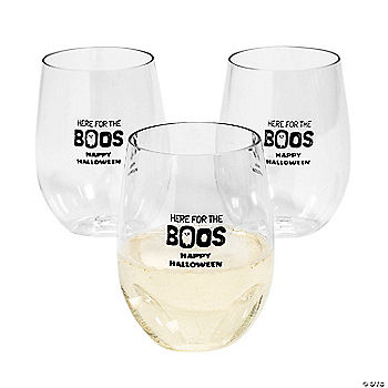 Bulk 48 Ct. Personalized Here for the Boos Stemless Wine Glasses | USA Decoration®