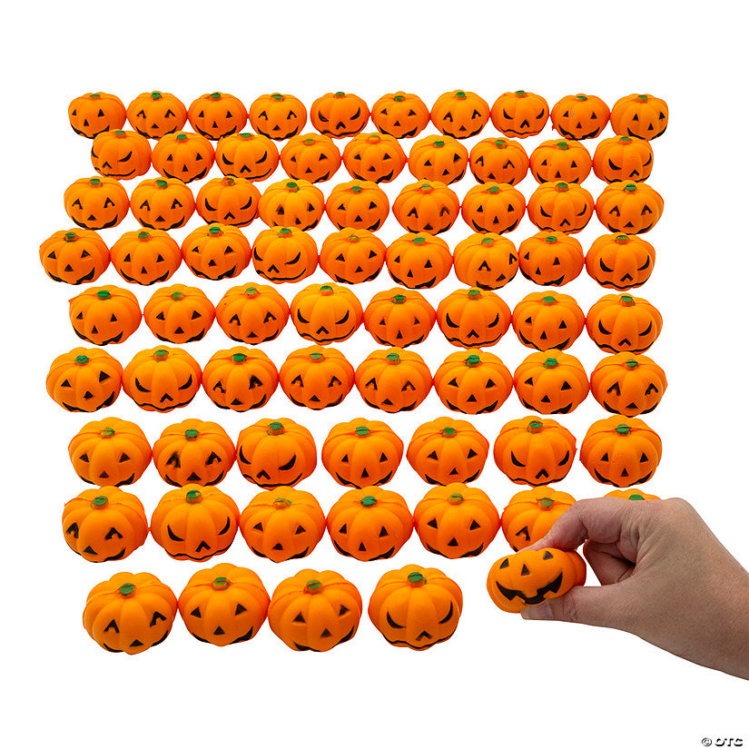 144 Piece(s): 2" Bulk 144 Pc. Mini Halloween Squeeze Jack-O’-Lantern Stress Toys | USA Decoration®