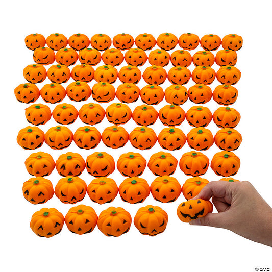 144 Piece(s): 2" Bulk 144 Pc. Mini Halloween Squeeze Jack-O’-Lantern Stress Toys | USA Decoration®