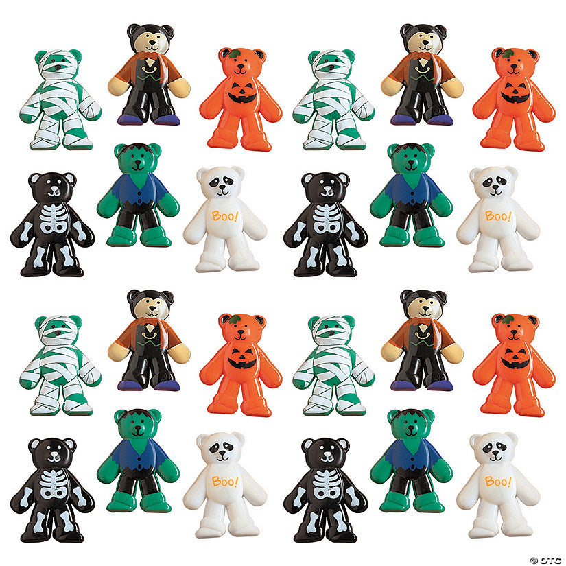 144 Piece(s): 1 3/4" Bulk 144 Pc. Mini Halloween Dressed-Up Vinyl Bears | USA Decoration®