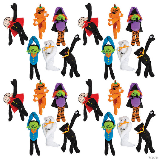 72 Piece(s): 10 3/4" - 12" Bulk 72 Pc. Long Arm Halloween Stuffed Characters | USA Decoration®