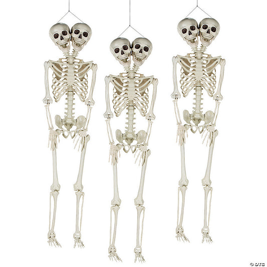 Bulk Two-Headed Life-Size Posable Skeleton Halloween Decorations - 3 Pc. | USA Decoration®