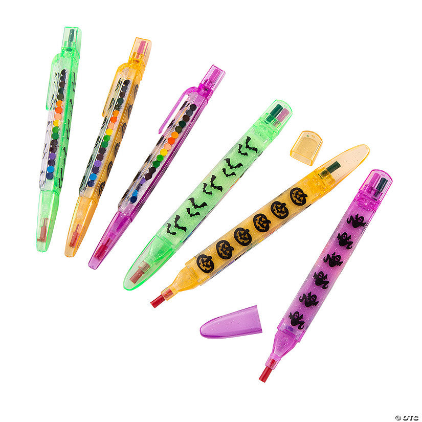 Per Dozen: Halloween Glitter Stacking Point Crayons - 12 Pc. | USA Decoration®