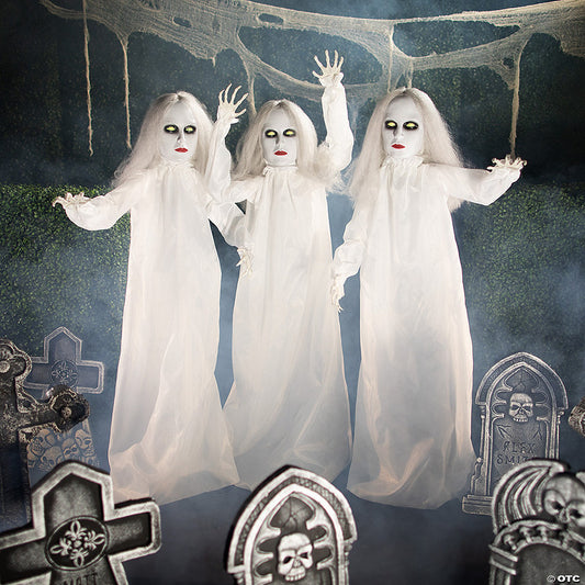 4 ft. Halloween Ghostly Girl Yard Stakes Halloween Decoration - 3 Pc.