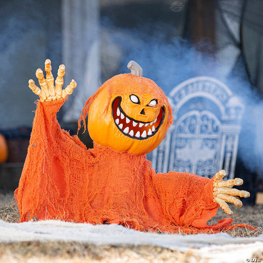 1 Piece(s): 20" x 47" Animated Pumpkin Man Groundbreaker Halloween Decoration | USA Decoration®
