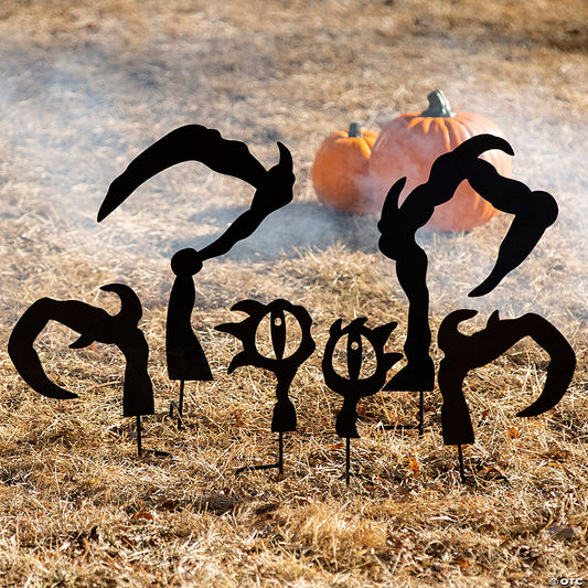 Metal Monster Silhouette Yard Stakes Halloween Decoration - 6 Pc.
