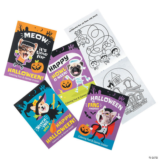 144 Piece(s): 5" x 7" Bulk 144 Pc. Halloween Silly Animal Characters Paper Coloring Books | USA Decoration®
