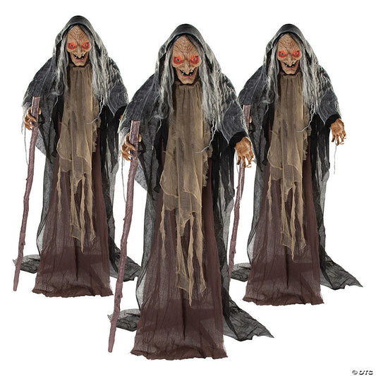 5 Ft. Bulk Animated Witches Standing Halloween Decorations Set - 3 Pc. | USA Decoration®