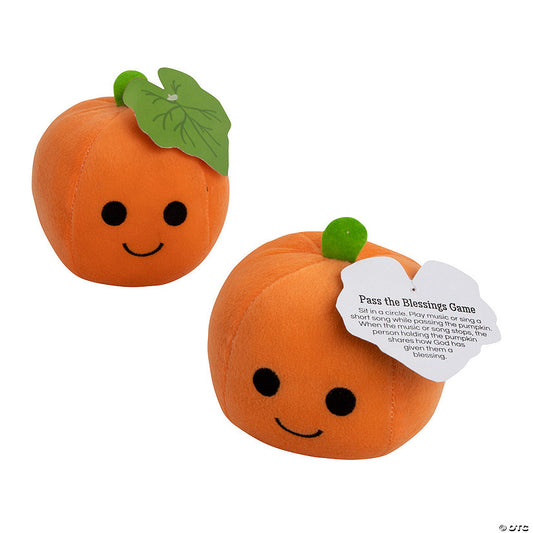 12 Piece(s): 4 1/2" Pass the Blessings Stuffed Smiling Pumpkin Games – 12 Pc. | USA Decoration®