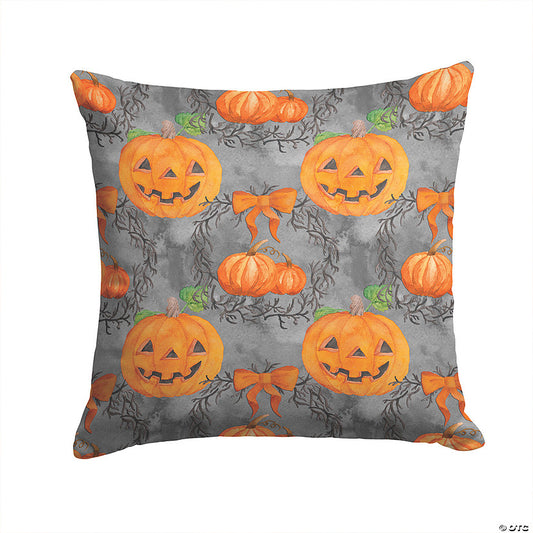 1 Piece(s): Caroline's Treasures Halloween, Watecolor Halloween Pumpkins Fabric Decorative Pillow, 14 x 14, Seasonal | USA Decoration®