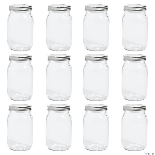 Quart Glass Mason Jars with Lids - 12 Pc. | USA Decoration®