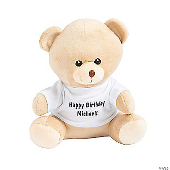 Personalized Stuffed Bear with White T-Shirt | USA Decoration®