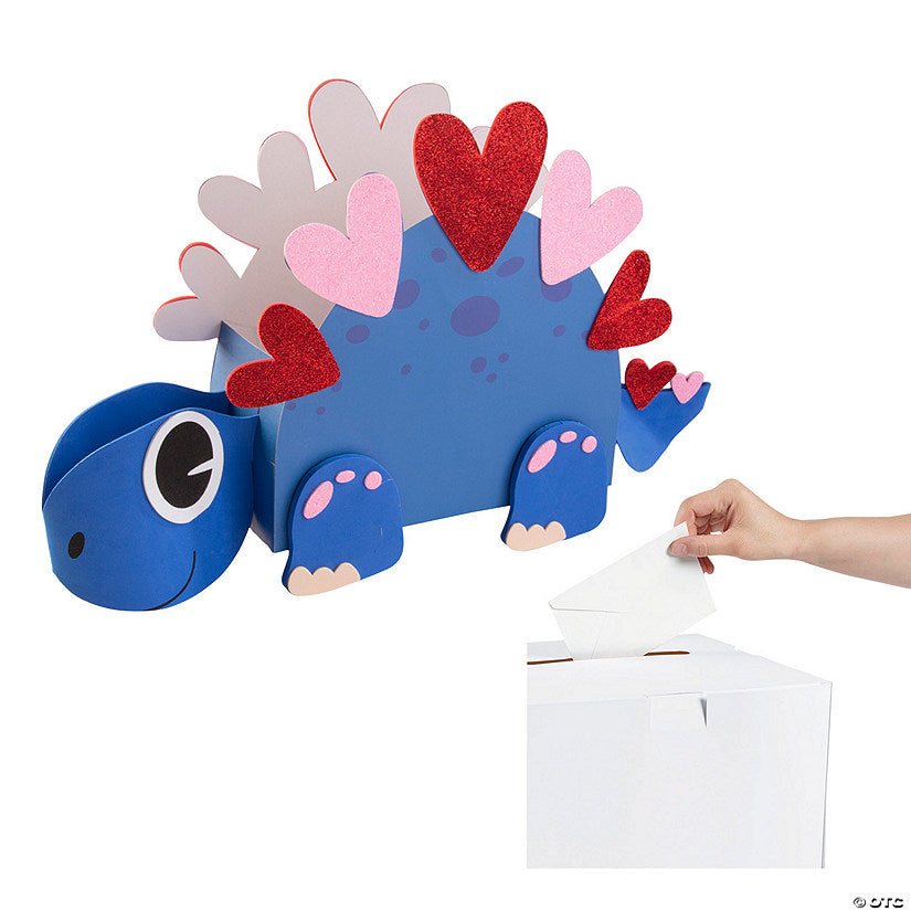 Valentine Dinosaur Card Holder Box Craft Kit - Makes 1 | USA Decoration®