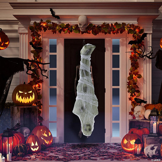Skeleteen Hanging Cocoon Corpse Decoration - Fake Human Skeleton Body Cocooned Prop for Outdoor and Indoor Haunted House Decorations | USA Decoration®