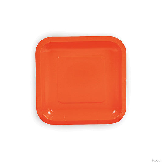 Orange Square Paper Dessert Plates - 24 Ct. | USA Decoration®