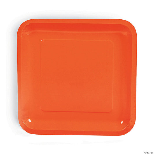 Orange Square Paper Dinner Plates - 24 Ct. | USA Decoration®