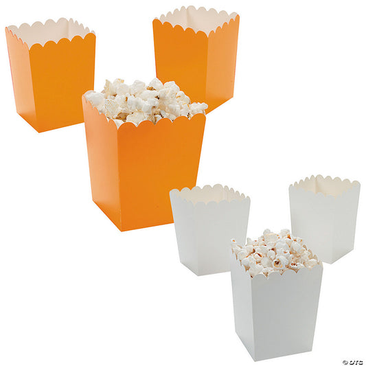 Bulk 48 Pc. Mini Orange & White Popcorn Box Assortment Kit halloween