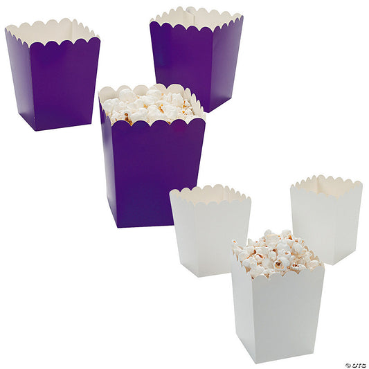 Bulk 48 Pc. Mini Purple & White Popcorn Box Assortment Kit halloween