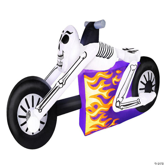 Occasions 7.5' Inflatable Skeleton Cycle , 3 ft Tall, Multicolored | USA Decoration®