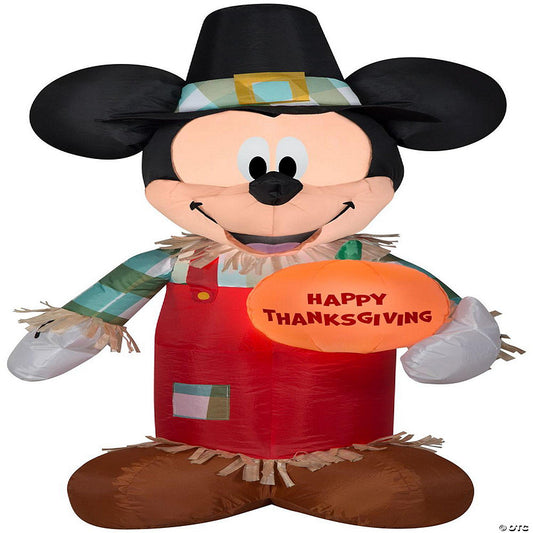 Gemmy Airblown Mickey Holding Pumpkin Disney 3.5 ft Tall orange | USA Decoration®