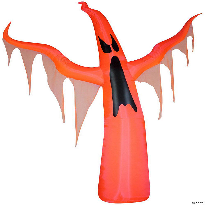 Gemmy Neon Christmas Airblown Inflatable with Black Light Orange Ghost Giant 11 ft Tall red | USA Decoration®