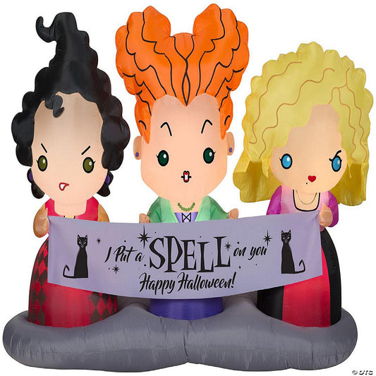 Gemmy Airblown Hocus Pocus Sisters Scene Disney 4.5 ft Tall Multicolored | USA Decoration®