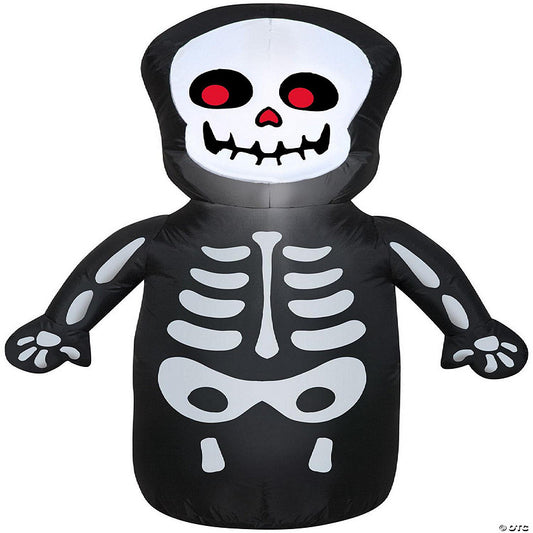 Gemmy Airblown Happy Skeleton 3.5 ft Tall Multicolored | USA Decoration®