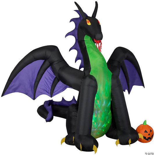 Gemmy Animated Projection Airblown Fire Ice Dragon with Wings (OPlG) 9 ft Tall Multicolored | USA Decoration®