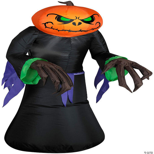 1 Piece(s): Gemmy Airblown Outdoor Pumpkin Reaper 3.5 ft Tall black | USA Decoration®