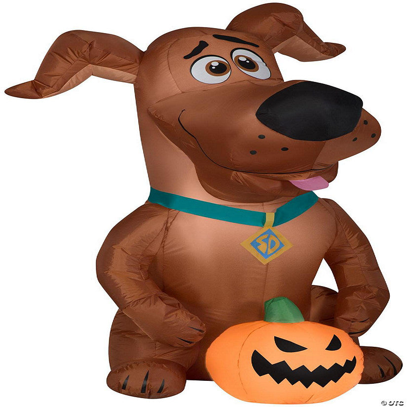 Gemmy Airblown Inflatable SCOOB with Pumpkin 5 ft Tall brown | USA Decoration®