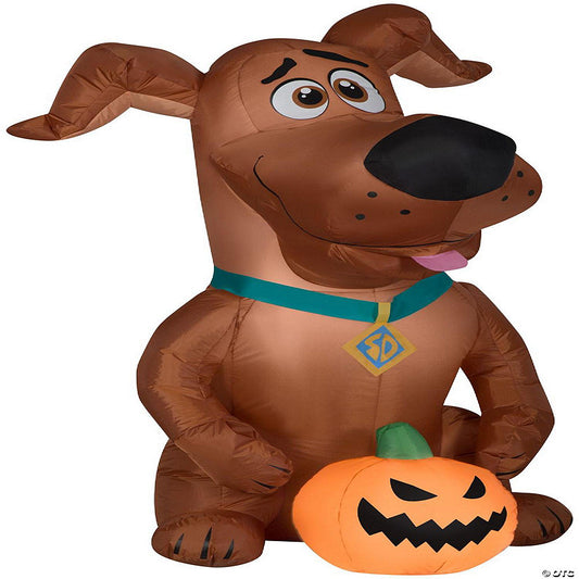 Gemmy Airblown Inflatable SCOOB with Pumpkin 5 ft Tall brown | USA Decoration®