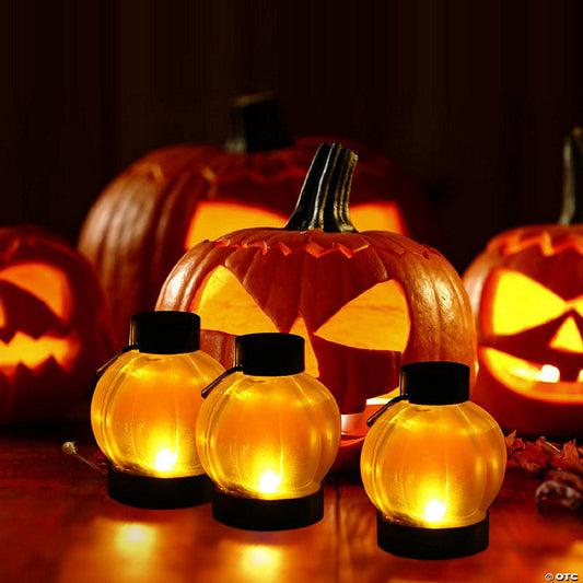 1 Set(s): IMAGE 12 Packs LED Pumpkin Tealight Candles Flameless for Halloween | USA Decoration®
