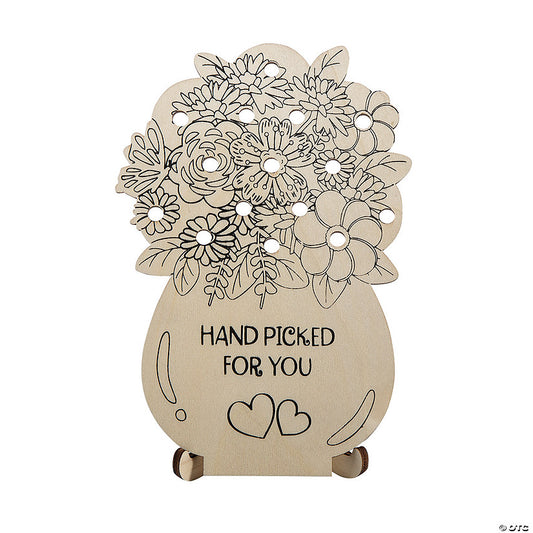 5 1/4" Color Your Own Wooden Flower Holders - 12 Pc. | USA Decoration®
