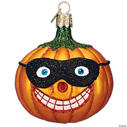 1 Piece(s): Old World Christmas Masked Jolly Jack O feetLantern Glass Blown Ornament | USA Decoration®